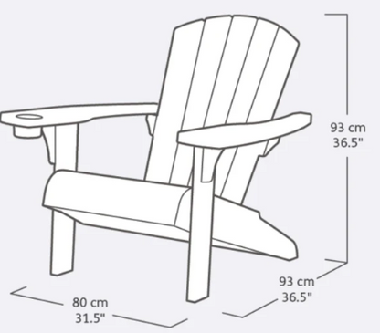 PRE ORDER: SEP. - Keter Alpine Adirondack Chair - Graphite - 2 PACK