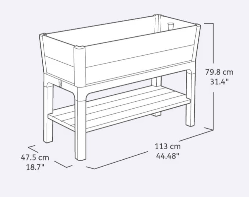 PRE ORDER: NOV. - Keter Signature Elevated Garden Bed - Walnut Look