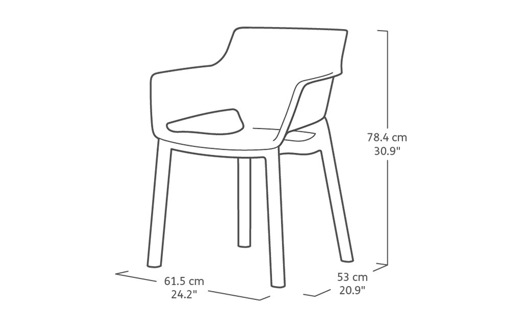Keter Elisa Dining Chair: Mustard Yellow - 6 PACK