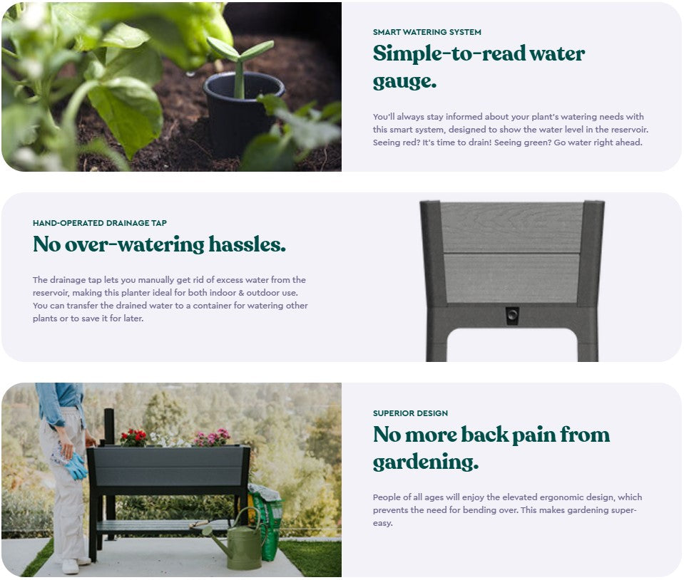 PRE ORDER: NOV. - Keter Darwin Raised Garden Bed - Grey
