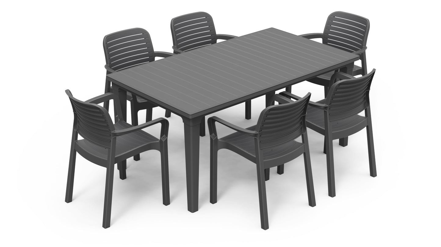 Keter Futura Chloe Dining Set- Graphite
