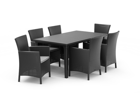 Keter Futura Iowa Dining Set - Graphite - mazeproducts