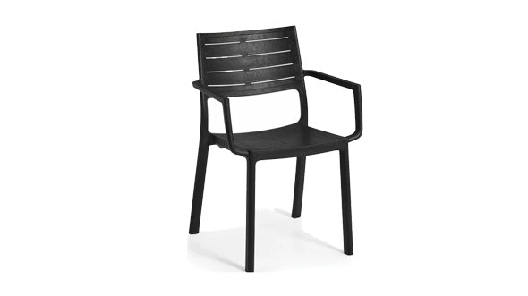 Keter Metaline Metal Look Dining Set: Black