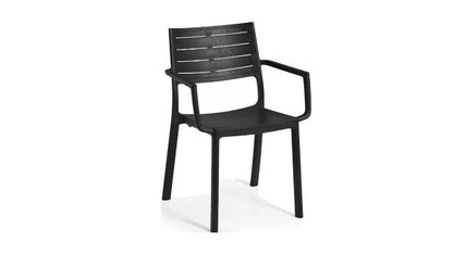 Keter Metaline Metal Look Dining Set: Black