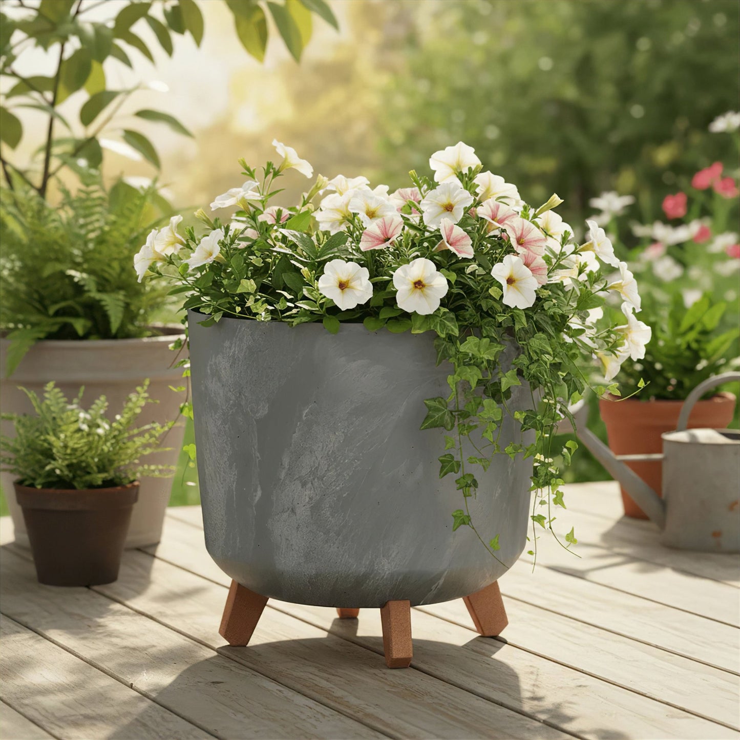 Gracia Tubus Planter 300 - Beton Concrete - mazeproducts