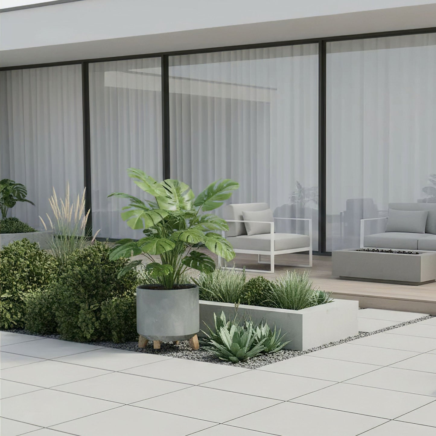 Gracia Tubus Planter 300 - Beton Concrete - mazeproducts