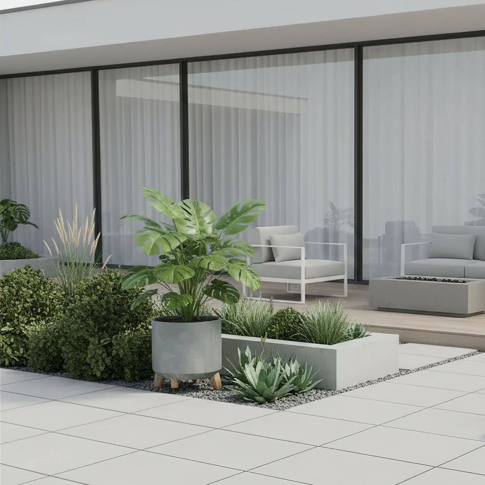 Gracia Tubus Planter 300 - Beton Concrete - mazeproducts