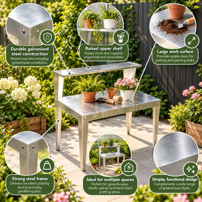 Greenhouse Steel Work Bench with Shelf