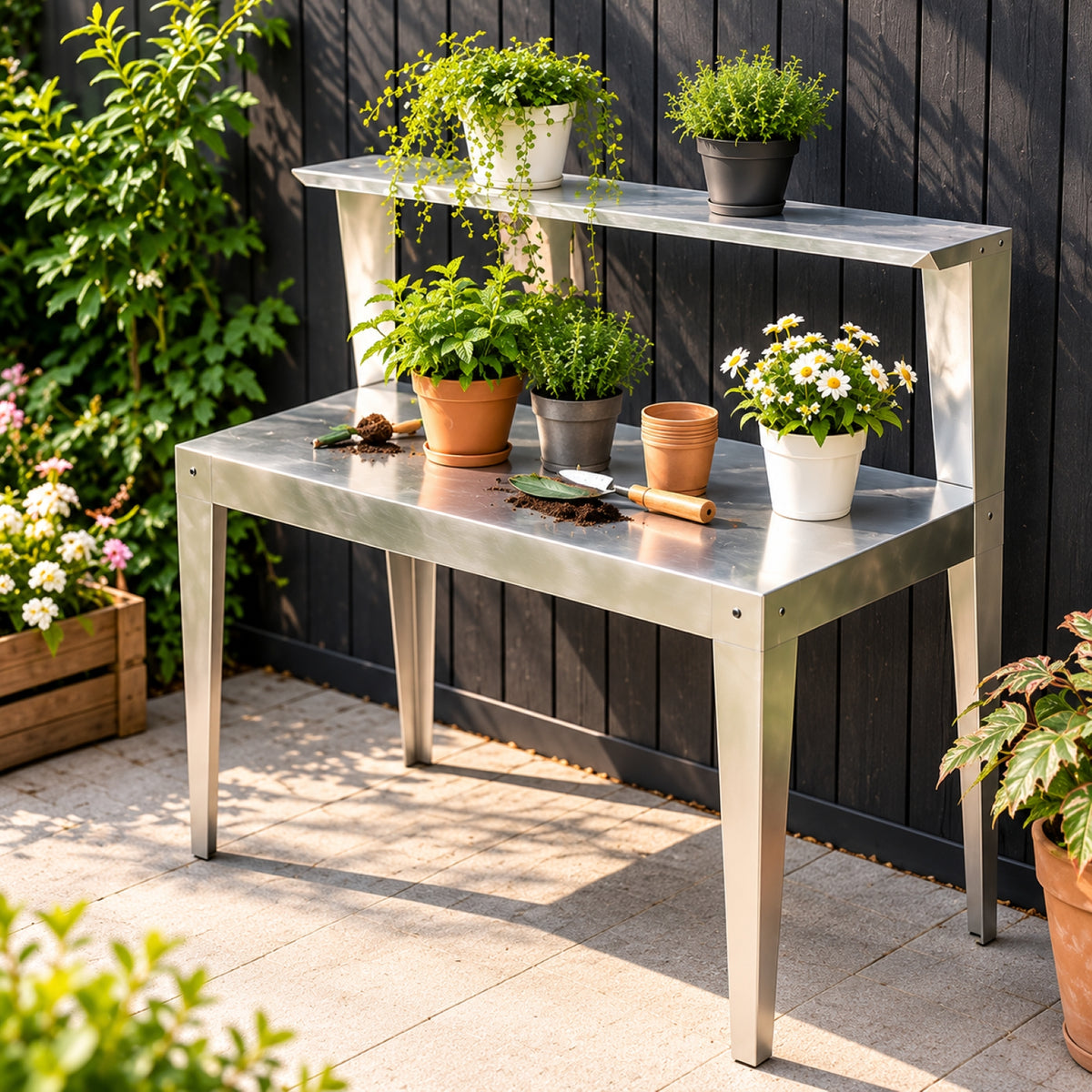 Greenhouse Steel Work Bench with Shelf