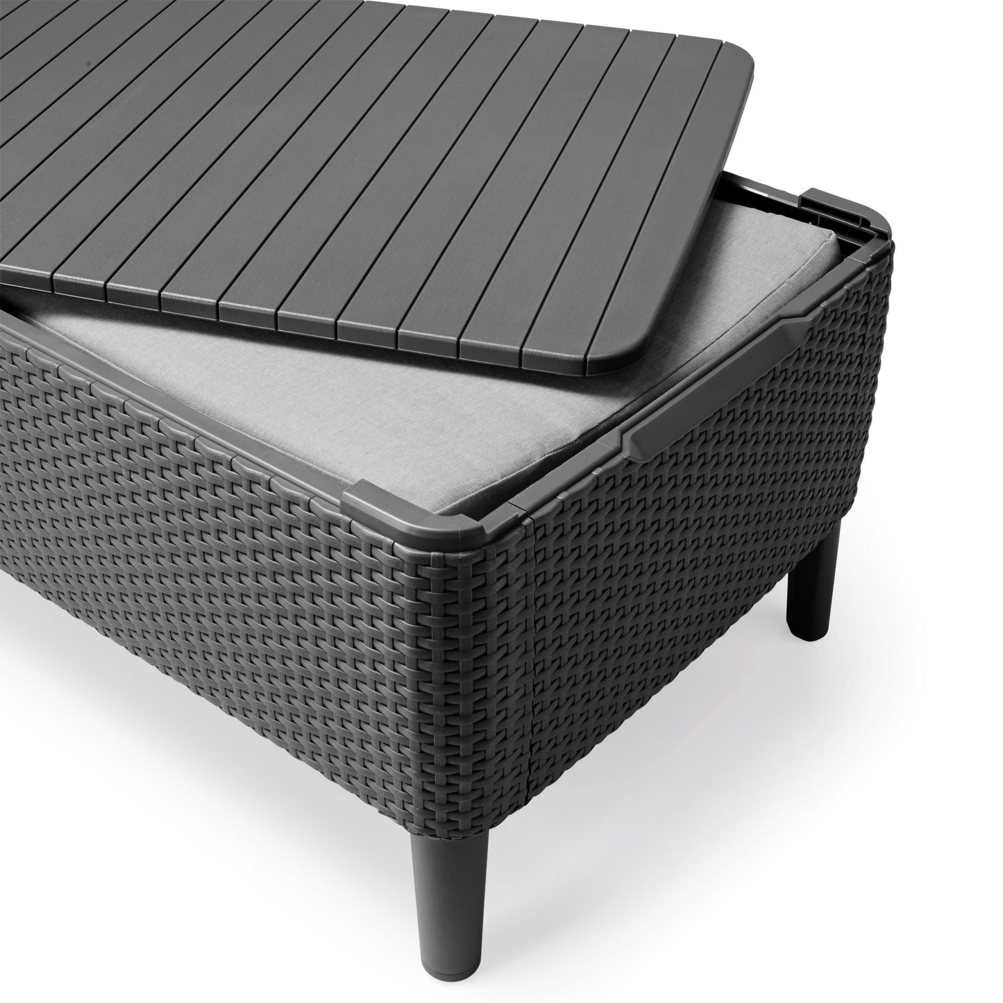Keter Salemo Lounge Set With Storage Table - GRAPHITE
