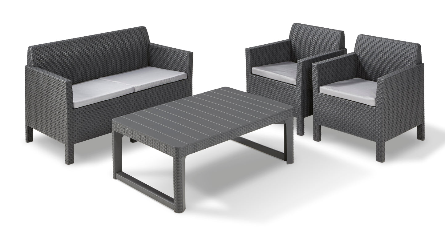 Keter Orlando Outdoor Lounge Set with Adjustable Coffee Table