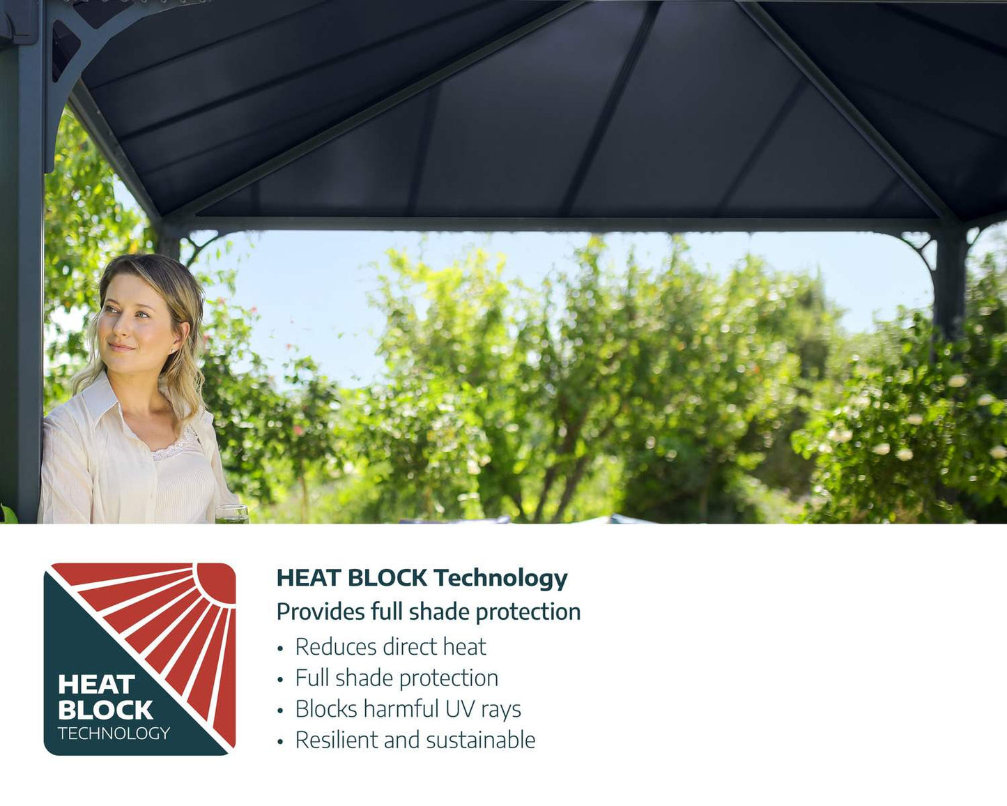 Martinique Gazebo 3m x 4.3m - Grey Frame With Grey Roof - mazeproducts