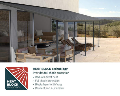 Feria 3m x 4.25m Patio Cover - White Aluminium Frame With White Polycarbonate