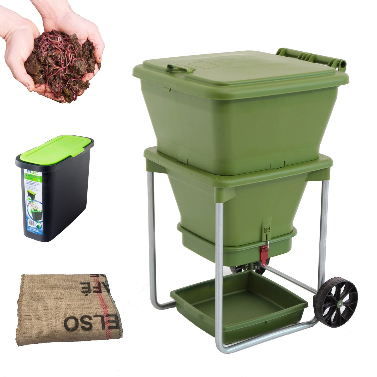 Hungry Bin Worm Farm With 1000 Worms & Accessories