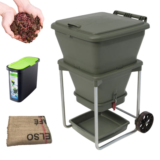 PRE ORDER OCT. - Hungry Bin Worm Farm With 1000 Worms & Accessories