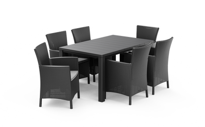 PRE ORDER: SEP. - Keter Julie Iowa Dining Set - Graphite