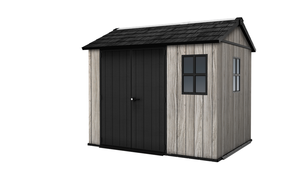 PRE ORDER: OCT. - Keter Apex Shed 7.5x9 - Stormgrey Look (2.3 x 2.9m)
