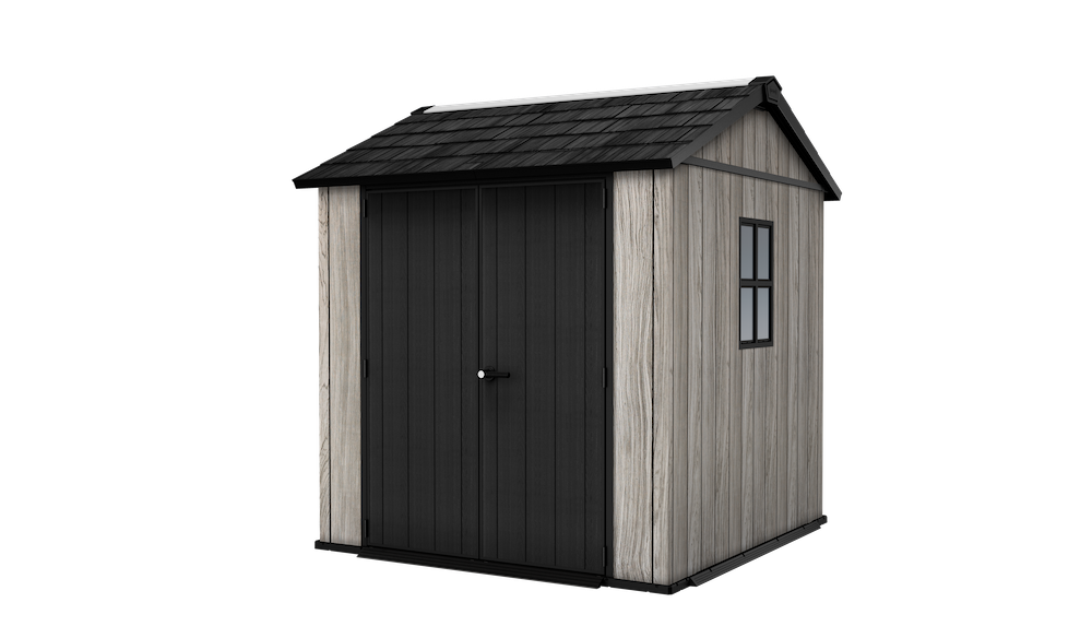 PRE ORDER: OCT. - Keter Apex Shed 7.5x7 -Stormgrey Look (2.3 x 2.2m)