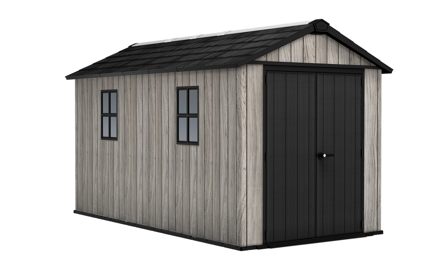 PRE ORDER: OCT. - Keter Apex Shed 7.5x13 - Stormgrey Look (2.3 x 4.0m)