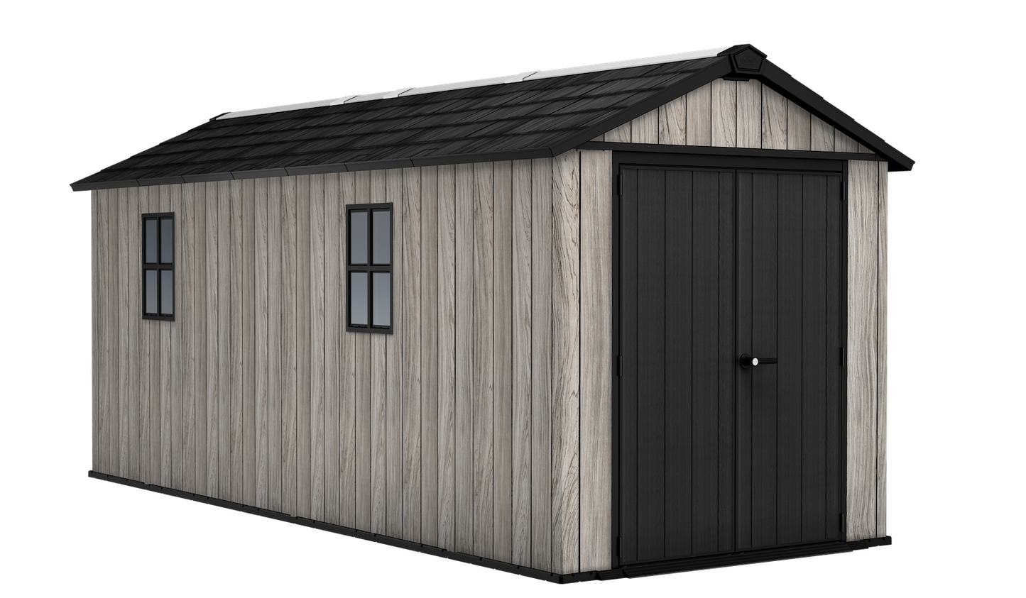 PRE ORDER: OCT. - Keter Apex Shed 7.5x17 - Stormgrey Look (2.3 x 5.2m)