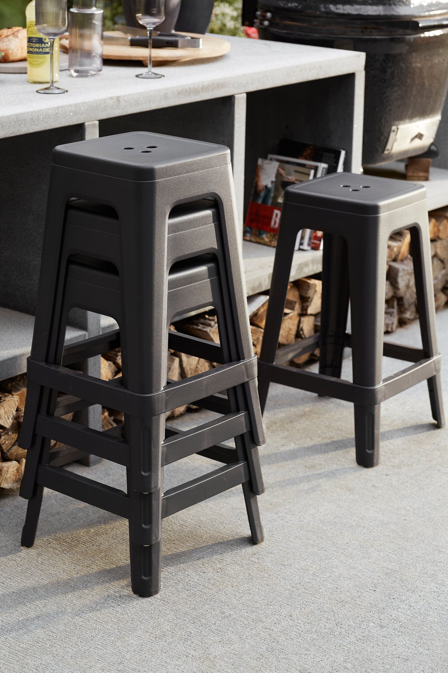 PRE ORDER: SEP. - Keter Lucca Indoor/Outdoor Bar Stool - 4 Pack