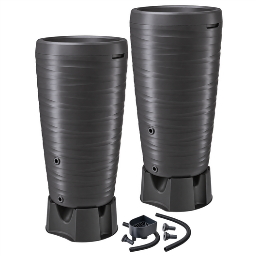 MAZE 240L Rainwater Tank x 2 Kit (with Linking Kit, Diverter & Stands)