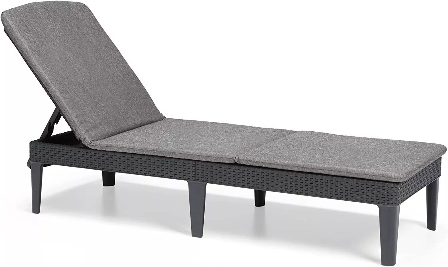 PRE ORDER: SEP. - Keter Jaipur Outdoor Sun Lounger with Cushion - 2 Pack