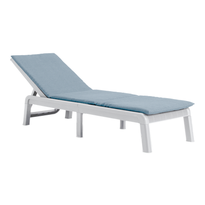 PRE ORDER: SEP. - Keter Mallorca Outdoor Sun Lounger with Cushions - White