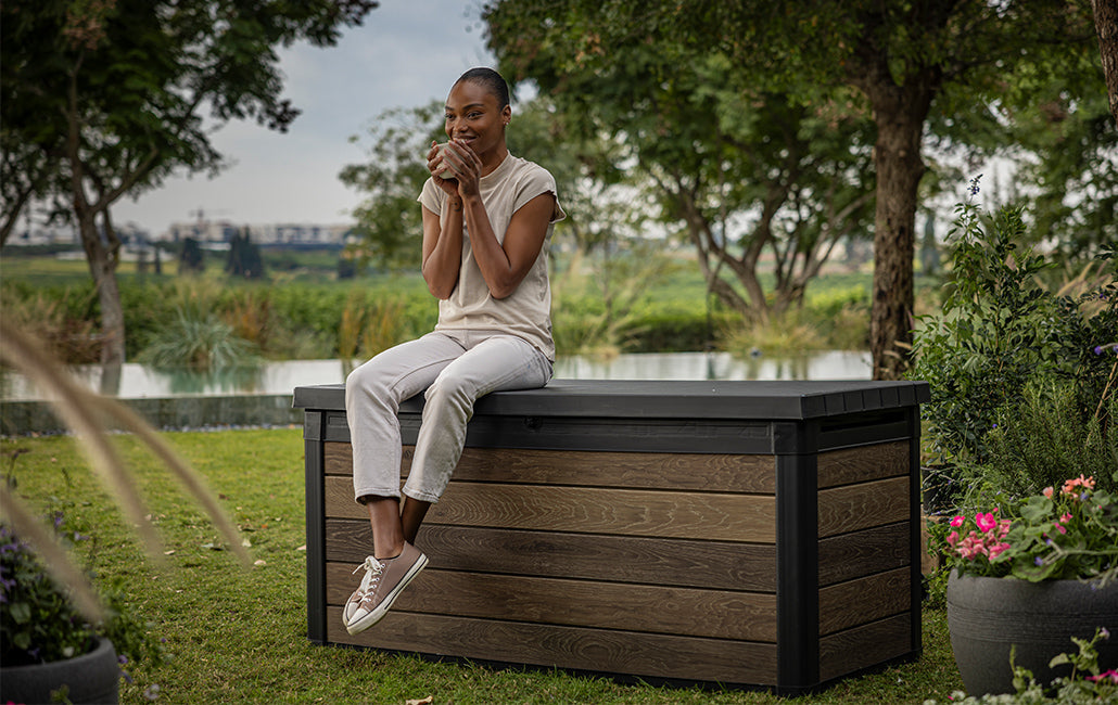 PRE ORDER: OCT. - Keter Signature 570L Storage Box - Walnut Look