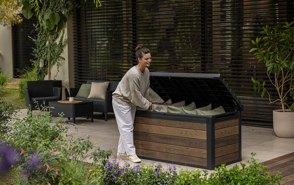 PRE ORDER: OCT. - Keter Signature 570L Storage Box - Walnut Look