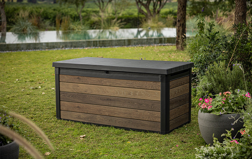 PRE ORDER: OCT. - Keter Signature 570L Storage Box - Walnut Look
