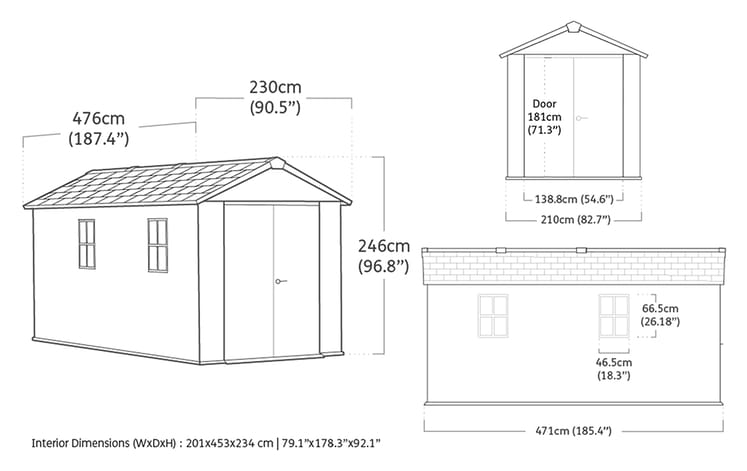 Keter Newton Plus Shed 7.5x15 (2.3 x 4.7m) - mazeproducts