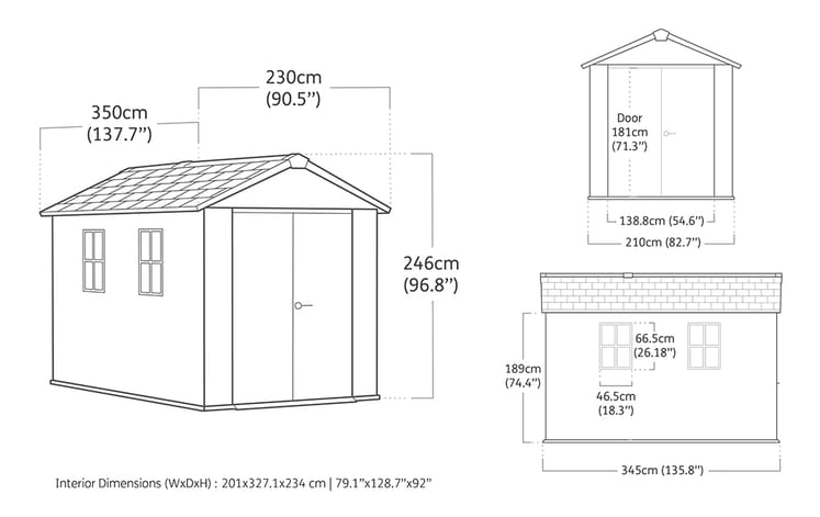 Keter Newton Plus Shed 7.5x9 (2.3 x 2.9m) - mazeproducts