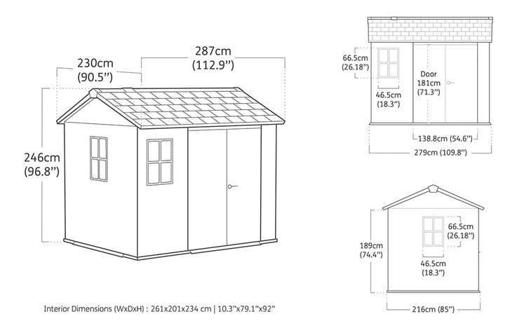 Keter Newton Plus Shed 7.5x9 (2.3 x 2.9m) - mazeproducts