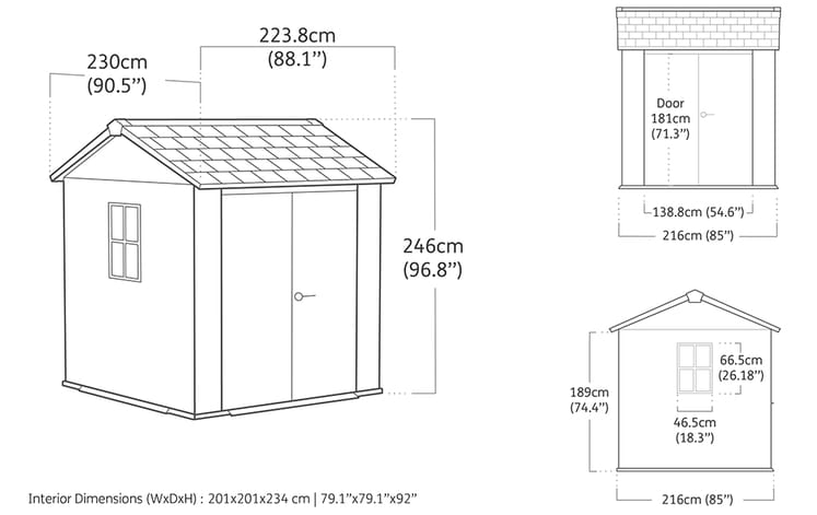 Keter Newton Plus Shed 7.5x7 (2.3 x 2.2m) - mazeproducts