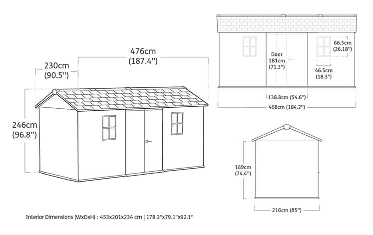 Keter Newton Plus Shed 7.5x15 (2.3 x 4.7m) - mazeproducts