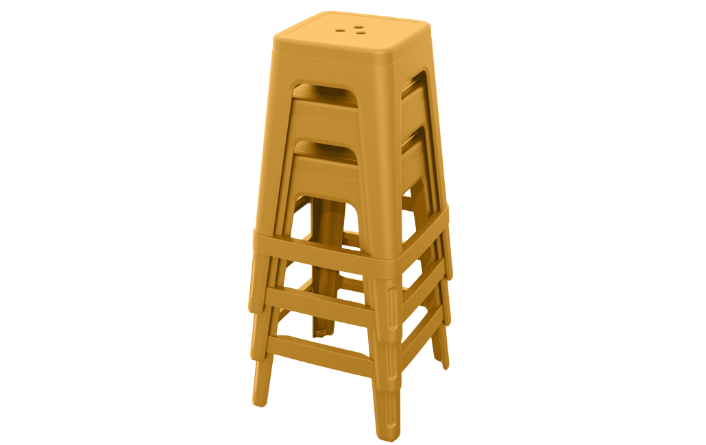 PRE ORDER: OCT. - Keter Lucca Indoor/Outdoor Bar Stool - Amber Yellow-4 Pack