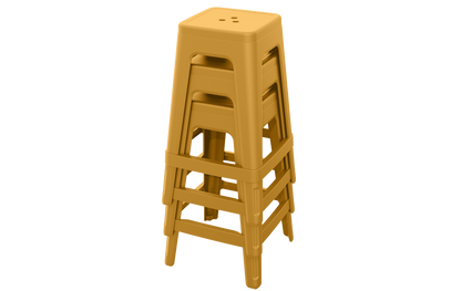 PRE ORDER: OCT. - Keter Lucca Indoor/Outdoor Bar Stool - Amber Yellow-4 Pack
