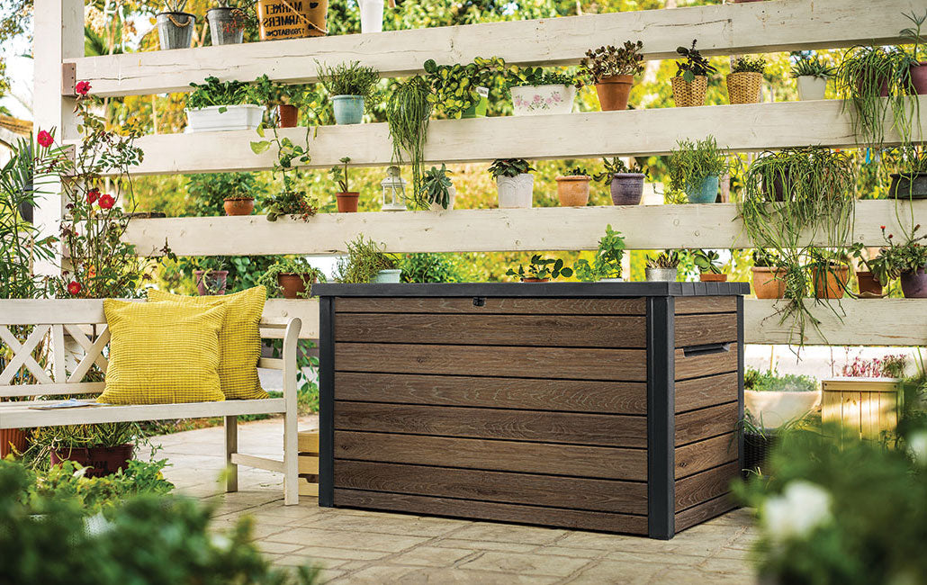 PRE ORDER: OCT. - Keter Signature 870L Storage Box - Walnut Look