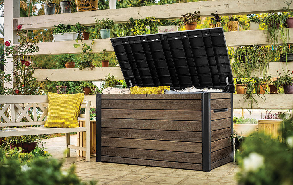 PRE ORDER: OCT. - Keter Signature 870L Storage Box - Walnut Look