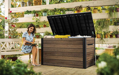 PRE ORDER: OCT. - Keter Signature 870L Storage Box - Walnut Look