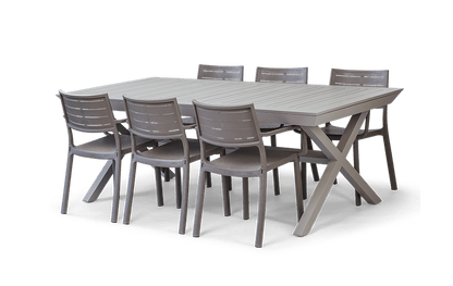Keter Barcelona Metaline Extendable Dining Set - Cappuccino