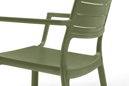 PRE ORDER: SEP. - Keter Metaline Metal Look Dining Chair: Green - 6 Pack