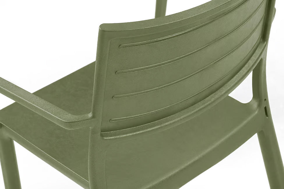 PRE ORDER: SEP. - Keter Metaline Metal Look Dining Chair: Green - 6 Pack