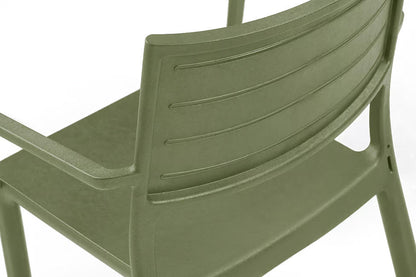 PRE ORDER: SEP. - Keter Metaline Metal Look Dining Chair: Green - 6 Pack