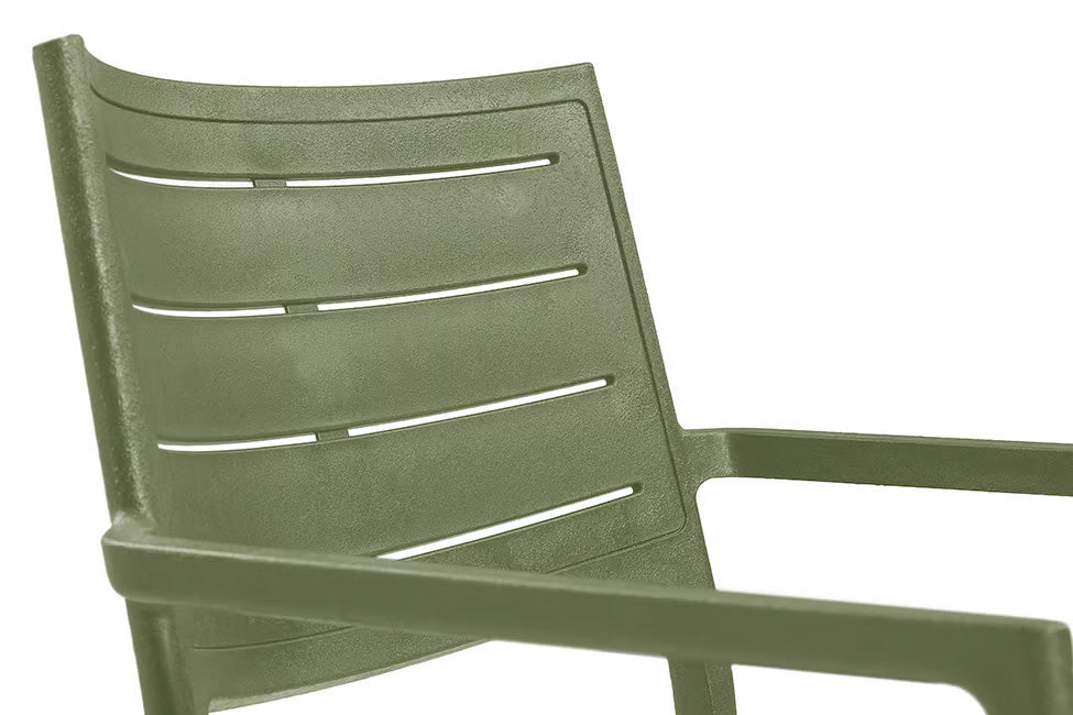 PRE ORDER: SEP. - Keter Metaline Metal Look Dining Chair: Green - 6 Pack