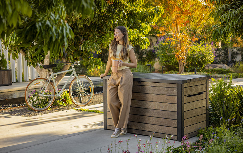 PRE ORDER: OCT. - Keter Signature 870L Storage Box - Walnut Look