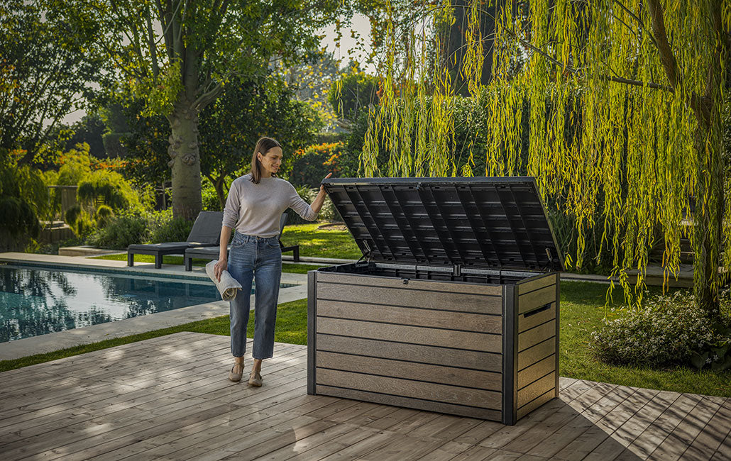 PRE ORDER: OCT. - Keter Signature 870L Storage Box - Walnut Look