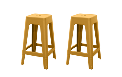 PRE ORDER: OCT. - Keter Lucca Indoor/Outdoor Bar Stool - Amber Yellow-4 Pack