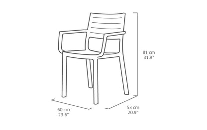 Keter Metaline Metal Look Dining Set: Black